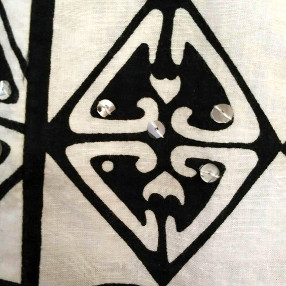 UNIQUE Striking Black & White Circle Skirt, Sequins, S - Picture 7 of 8